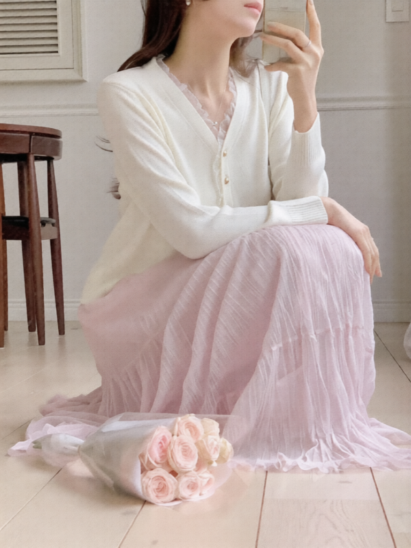 /Premium/ Tiered Tulle Maxi Skirt