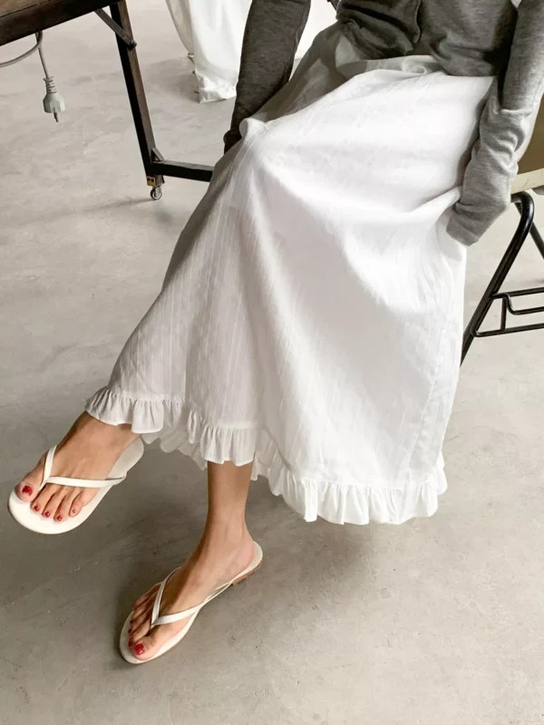 Essential Ruffle-Hem Cotton Skirt