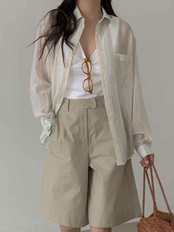 /Premium/ Striped Sheer Shirt